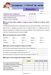 L’infinitif du verbe - Évaluation de conjugaison : 6ème Harmos - PDF à imprimer
