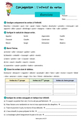 L’infinitif du verbe - Exercices de conjugaison : 6ème Harmos - PDF à imprimer