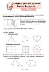 Identifier et tracer les axes de symétrie - Cours, Leçon de géométrie : 6ème Harmos - PDF gratuit à imprimer