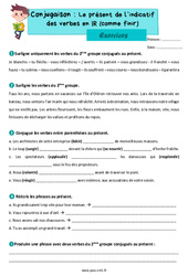 Le présent de l’indicatif des verbes du 2ème groupe - Exercices de conjugaison : 6ème Harmos - PDF à imprimer