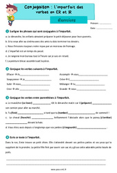 L’imparfait de l’indicatif des verbes en ER et IR - Exercices de conjugaison : 6ème Harmos - PDF à imprimer