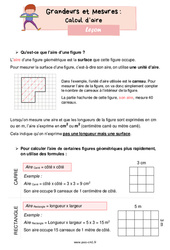 Calcul d’aire - Cours, Leçon de grandeurs et mesures : 6ème Harmos - PDF à imprimer