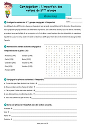 L’imparfait des verbes du  groupe - Exercices de conjugaison : 6ème Harmos - PDF à imprimer