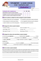 Le passé composé avec l’auxiliaire avoir - Évaluation de conjugaison : 6ème Harmos - PDF à imprimer