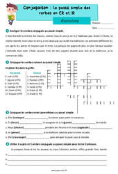 Le passé simple des verbes en ER et IR - Exercices de conjugaison : 6ème Harmos - PDF à imprimer