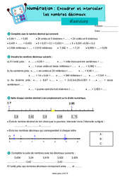 Encadrer, intercaler des nombres décimaux - Exercices de numération : 6ème Harmos - PDF à imprimer