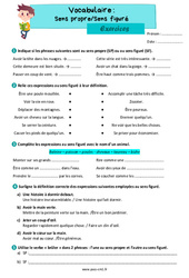 Sens propre - Sens figuré - Exercices de vocabulaire : 6ème Harmos - PDF à imprimer