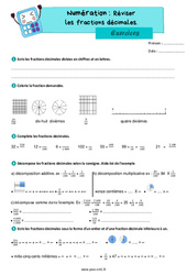 Les fractions décimales (révision) - Exercices de numération : 6ème Harmos - PDF à imprimer