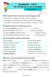 Le futur des verbes du 1er ème groupe - Exercices de conjugaison : 7ème Harmos - PDF à imprimer