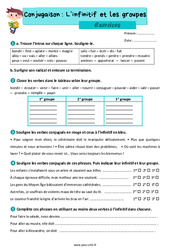 L'infinitif et les groupes - Exercices de conjugaison : 7ème Harmos - PDF à imprimer