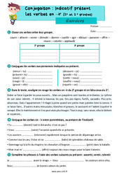 L'indicatif présent des verbes en - ir (2e e groupes) - Exercices de conjugaison : 7ème Harmos - PDF à imprimer