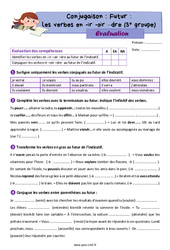 Futur des verbes en - ir - oir - dre (3e groupe) - Évaluation de conjugaison : 7ème Harmos - PDF à imprimer