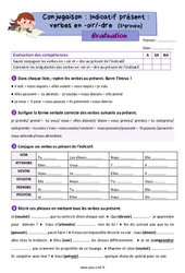 Indicatif présent- Fiches verbes en - oir/ - dre (3e groupe) - Évaluation de conjugaison : 7ème Harmos - PDF à imprimer