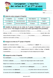 L’imparfait des verbes du 1er ème groupes - Exercices de conjugaison : 7ème Harmos - PDF à imprimer