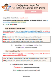 Imparfait des verbes fréquents du 3e groupe - Cours, Leçon de conjugaison : 7ème Harmos - PDF gratuit à imprimer