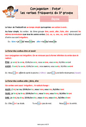 Futur des verbes fréquents du 3e groupe - Cours, Leçon de conjugaison : 7ème Harmos - PDF gratuit à imprimer