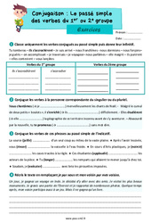 Le passé simple des verbes du 1er ou 2e groupe - Exercices de conjugaison : 7ème Harmos - PDF à imprimer