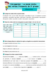 Le passé simple des verbes fréquents du 3e groupe - Exercices de conjugaison : 7ème Harmos - PDF à imprimer