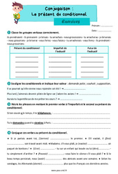 Le présent du conditionnel - Exercices de conjugaison : 7ème Harmos - PDF à imprimer