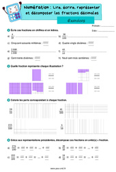 Lire, écrire, représenter et décomposer les fractions décimales - Exercices de numération : 7ème Harmos - PDF à imprimer