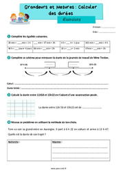 Calculer des durées - Exercices de grandeurs et mesures : 7ème Harmos - PDF à imprimer