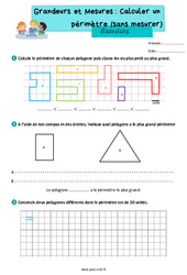 Calculer un périmètre (sans mesure) - Exercices de grandeurs et mesures : 7ème Harmos - PDF à imprimer