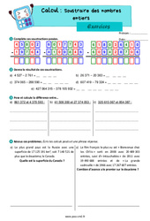 Soustraire des nombres entiers - Exercices de calcul : 7ème Harmos - PDF à imprimer