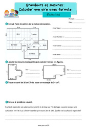 Calculer une aire avec formule - Exercices de grandeurs et mesures : 7ème Harmos - PDF à imprimer