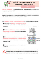 Multiplier un entier par un nombre à deux chiffres - Cours, Leçon de calcul : 7ème Harmos - PDF gratuit à imprimer