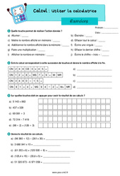 Utiliser la calculatrice - Exercices de calcul : 7ème Harmos - PDF à imprimer