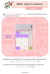 Utiliser la calculatrice - Cours, Leçon de calcul : 7ème Harmos - PDF gratuit à imprimer