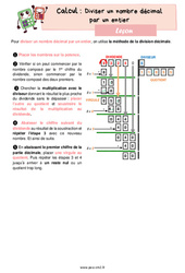 Diviser un nombre décimal par un entier - Cours, Leçon de calcul : 7ème Harmos - PDF gratuit à imprimer