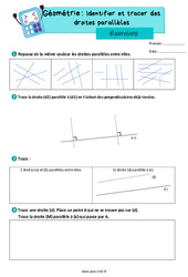 Identifier et tracer des droites parallèles - Exercices de géométrie : 7ème Harmos - PDF à imprimer