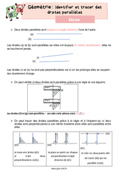 Identifier et tracer des droites parallèles - Cours, Leçon de géométrie : 7ème Harmos - PDF gratuit à imprimer