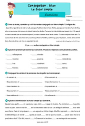 Futur simple (bilan) - Exercices de conjugaison : 7ème Harmos - PDF à imprimer