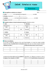 Échelles et vitesse - Exercices de calcul : 7ème Harmos - PDF à imprimer