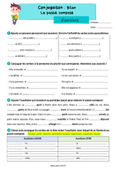 Le passé composé (bilan) - Exercices de conjugaison : 7ème Harmos - PDF à imprimer