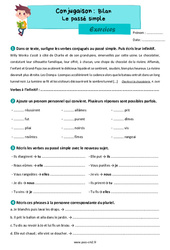 Le passé simple (bilan) - Exercices de conjugaison : 7ème Harmos - PDF à imprimer