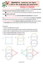 Construire à partir d'un programme - Cours, Leçon de géométrie : 7ème Harmos - PDF gratuit à imprimer