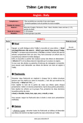 Anglais - Les cinq sens - Séquence complète : 1ère Harmos - PDF à imprimer