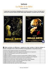 La Belle et la Bête - Lecture documentaire : 8ème Harmos - PDF à imprimer