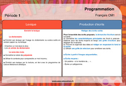 Lexique, Production d’écrits - Progression - programmation 2023 : 6ème Harmos - PDF à imprimer