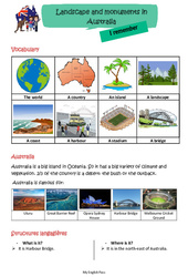 Landscape and monuments in Australia - Cours d'anglais  - Séquence 9 - My English Pass : 7ème, 8ème Harmos - PDF à imprimer