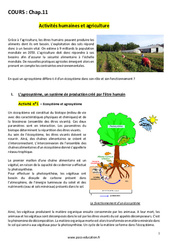 Cours Activités humaines et agriculture - Cours : 10ème Harmos - PDF à imprimer