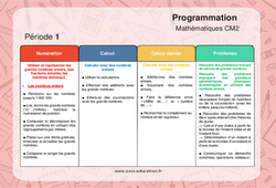 Mathématiques (Numération, Calcul, Calcul Mental, Problèmes) - Progression - programmation 2023 : 7ème Harmos - PDF à imprimer