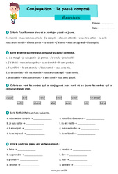 Le passé composé - Exercices de conjugaison : 6ème Harmos - PDF à imprimer
