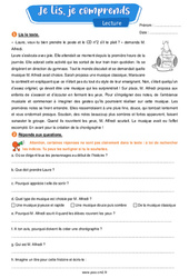 La fête de l'école - Lecture- Fiches Je lis, je comprends : 7ème Harmos - PDF à imprimer