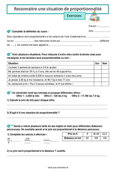 Reconnaitre une situation de proportionnalité - Exercices pour la  : 8ème Harmos - PDF à imprimer