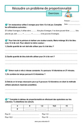 Résoudre un problème de proportionnalité (1) - Exercices pour la  : 8ème Harmos - PDF à imprimer