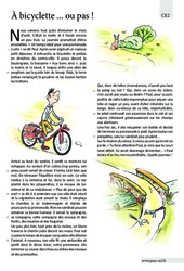 À bicyclette ... ou pas ! - Récit - Lecture : 5ème Harmos - PDF à imprimer